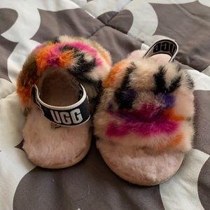 Multi-colored Ugg slides